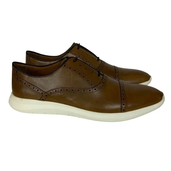 Johnston & Murphy Hennings Cap Toe Oxfords Mens 11M Brown Leather TruFoam Sole - Picture 5 of 11